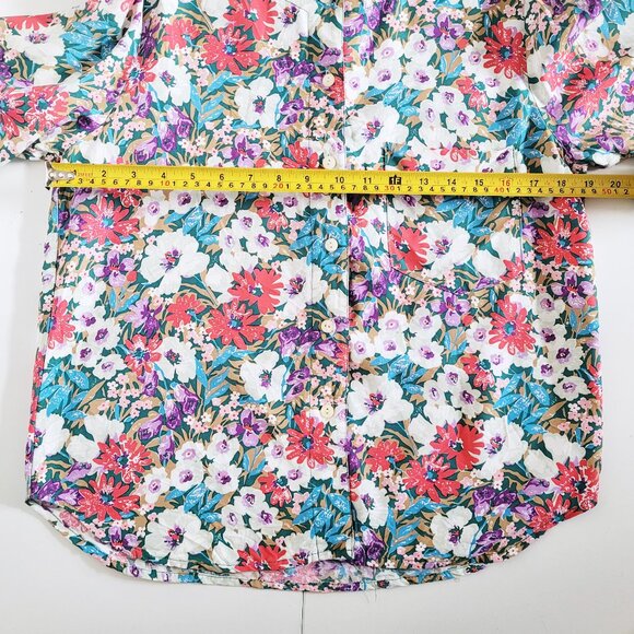 Vintage Liberty London Floral Pattern Button Down Blouse - Size M - Picture 5 of 7